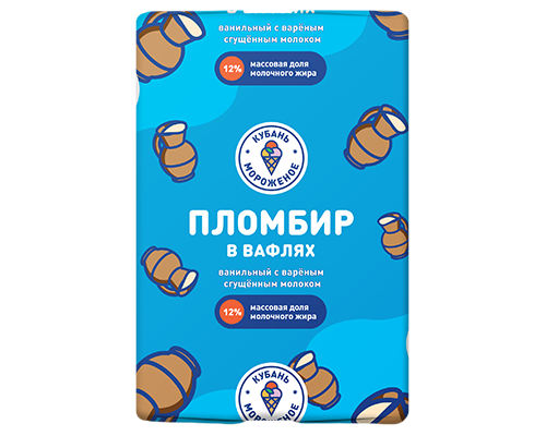 Пломбир (брикет) ваниль с вареным сгущенным молоком