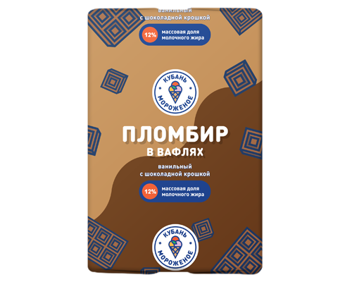 Пломбир (брикет) ваниль с шоколадной крошкой