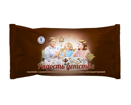 Мороженое с змж ванильное с шоколадной крошкой (полено)  "Радость детства"